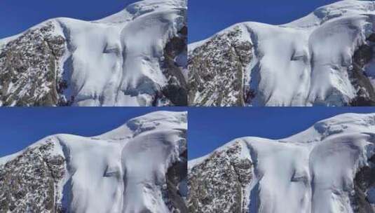 航拍川西横断山脉勒多曼因雪山山脊冰川风光高清在线视频素材下载