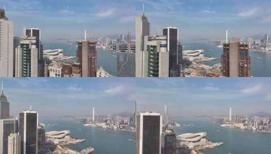 香港维多利亚港航拍全景高清在线视频素材下载