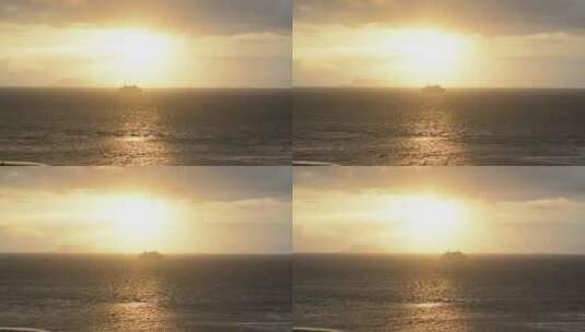 拍摄黄昏大海天空自然风景夕阳高清在线视频素材下载
