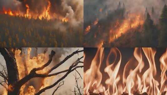 森林火灾 大火烧山 森林大火 自然灾害高清在线视频素材下载