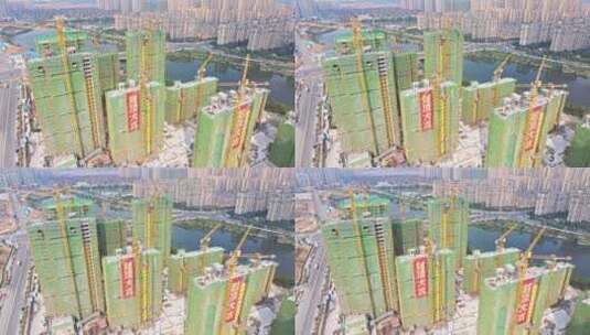 南昌开发商建楼封顶大吉高清在线视频素材下载
