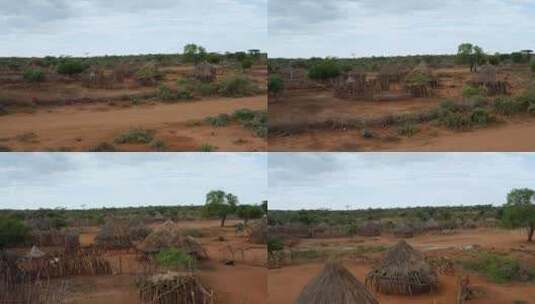 非洲原始部落的村子高清在线视频素材下载