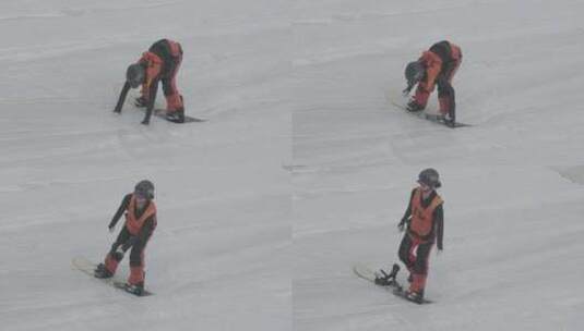 尖峰滑雪场 滑雪比赛 旱雪滑雪场高清在线视频素材下载