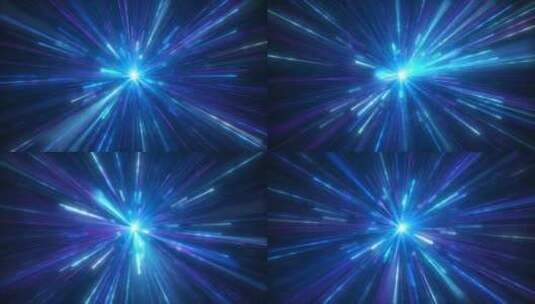 蓝色科技光线粒子穿梭粒子光线爆炸冲击高清在线视频素材下载
