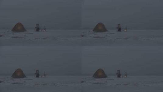 雪地上的露营帐篷高清在线视频素材下载