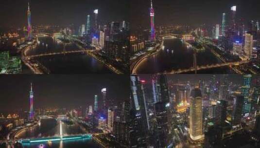 广州天河cbd夜景高清在线视频素材下载