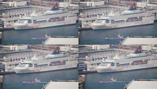 香港码头游轮高清在线视频素材下载