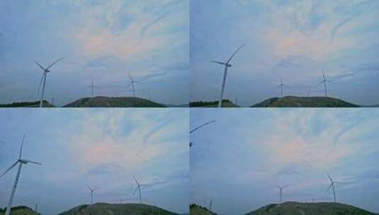 航拍风力发电能源风电车高清在线视频素材下载