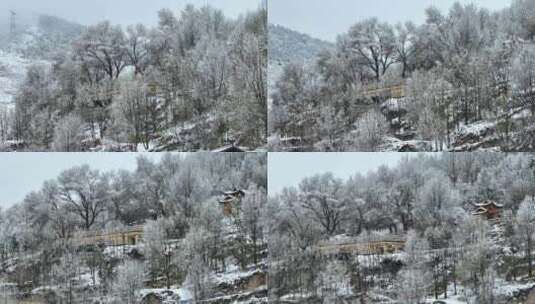 阿坝州松潘古城雪景素材高清在线视频素材下载