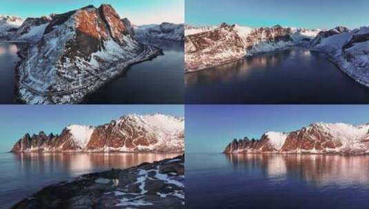 4k航拍挪威塞尼亚岛最美自然风光景色高清在线视频素材下载
