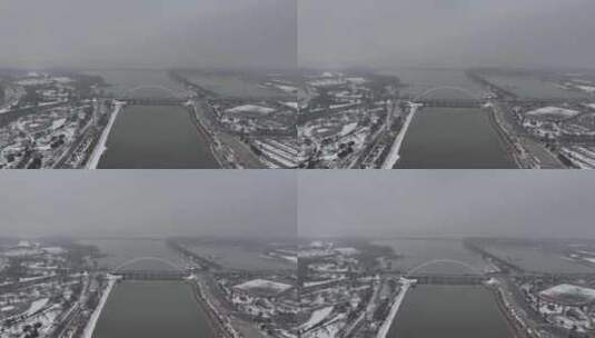 三门峡冬天的景色高清在线视频素材下载