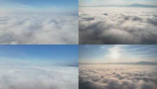 云海云层之上航拍高清在线视频素材下载