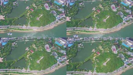 中国株洲神农公园航拍高清在线视频素材下载
