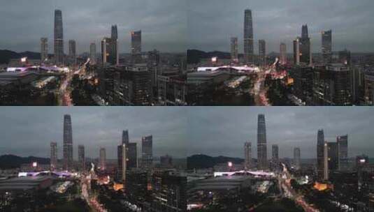 广东东莞国贸中心夜景高清在线视频素材下载