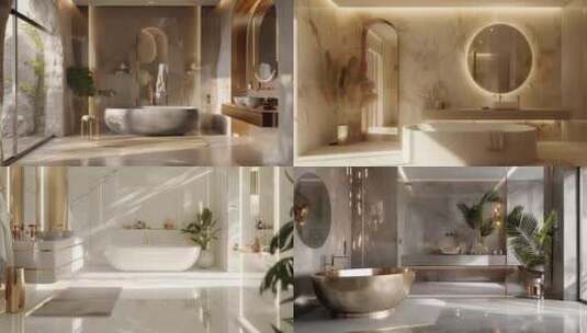 7组轻奢浴室浴房洗手间三维效果高清在线视频素材下载