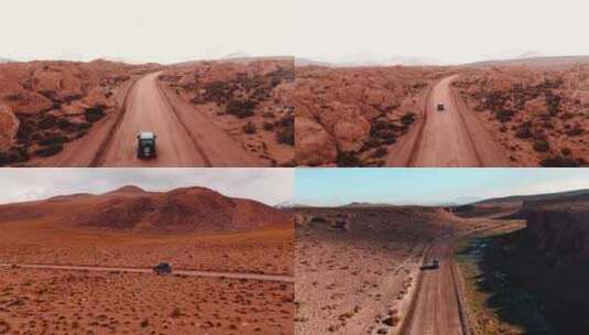 汽车在荒漠中行驶高清在线视频素材下载