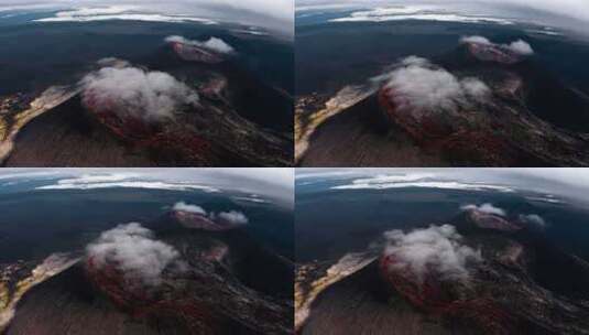 云在火山上空移动高清在线视频素材下载