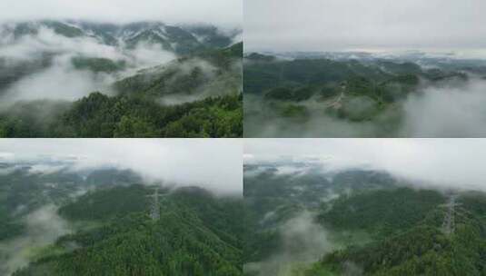 雨后的山，山间云雾航拍，自然风光高清在线视频素材下载