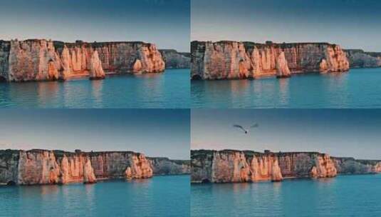 Etretat，诺曼底，海岸，海高清在线视频素材下载