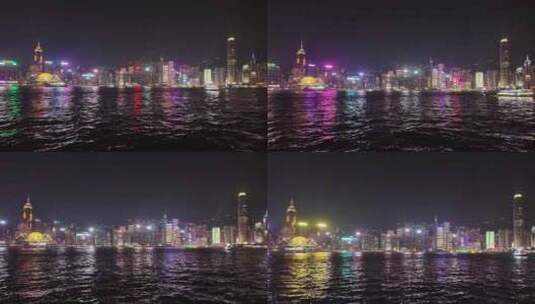 维多利亚港夜景高清在线视频素材下载