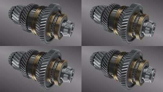 轴与齿轮从齿轮箱隔离3D渲染。高清在线视频素材下载