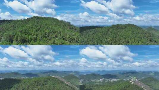 福建山峰航拍山区山脉森林群山蓝天白云风景高清在线视频素材下载