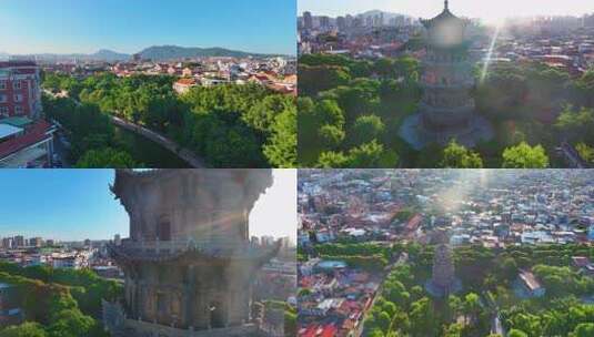 泉州市开元寺鲤城区大景全景航拍泉州古城福高清在线视频素材下载