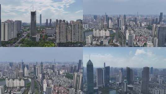 合集航拍湖北武汉城市天际线CBD高楼建筑高清在线视频素材下载