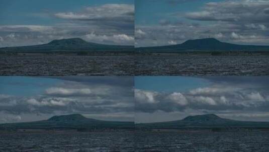 火山湖风景延时 湖泊风光延时高清在线视频素材下载
