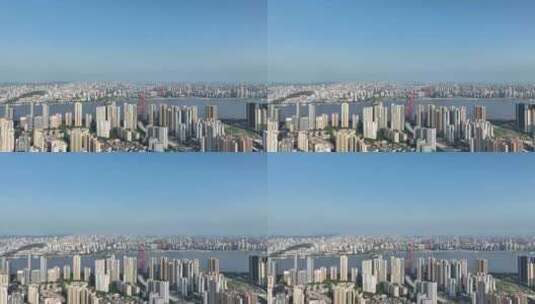 武汉长江两岸城市风光航拍高清在线视频素材下载