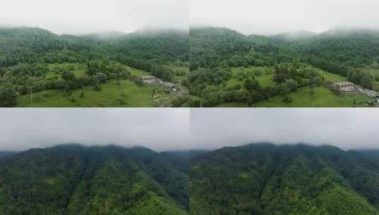 4K绿水青山航拍大自然山水风景森林云雾高清在线视频素材下载