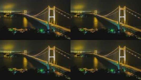 城市大桥夜景延时高清在线视频素材下载