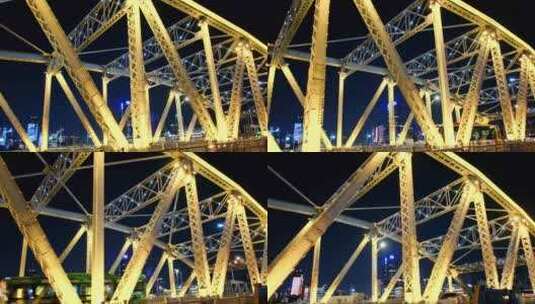 广州海珠桥夜景高清在线视频素材下载