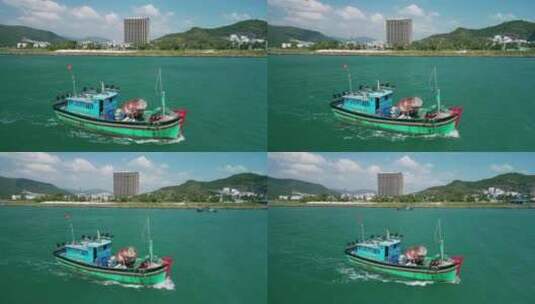 亚洲渔船高清在线视频素材下载