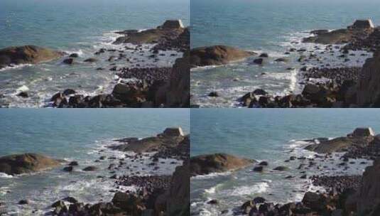 海上礁石海水海洋暗礁海岸线岩石大海风景高清在线视频素材下载