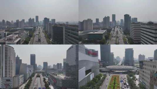上海五角场航拍高清在线视频素材下载