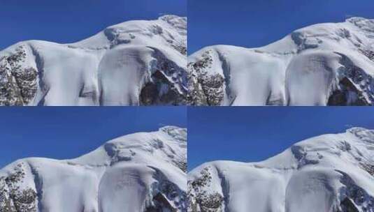 航拍川西横断山脉勒多曼因雪山山脊冰川风光高清在线视频素材下载