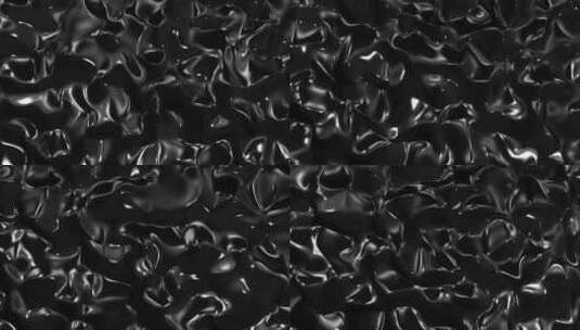 潮流动感黑色液态流体金属质感抽象循环背景高清在线视频素材下载