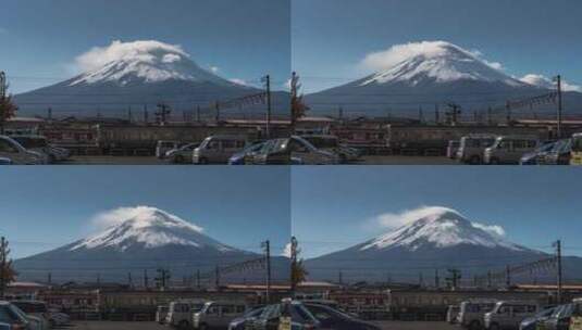 日本富士山帽子云延时高清在线视频素材下载