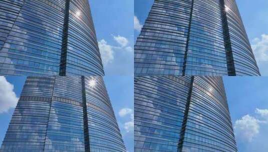 4K高清城市高楼仰拍商业中心CBD大楼高清在线视频素材下载