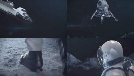 月球脚印 未来 宇航员 科技高清在线视频素材下载