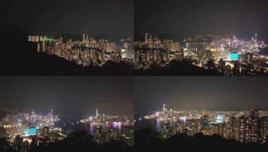 香港维多利亚傍晚航拍高清在线视频素材下载
