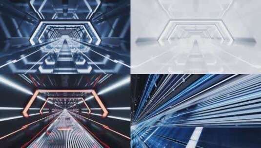 未来感隧道3D渲染合集高清在线视频素材下载