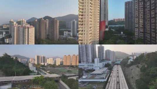 香港大埔墟新达广场航拍高清在线视频素材下载