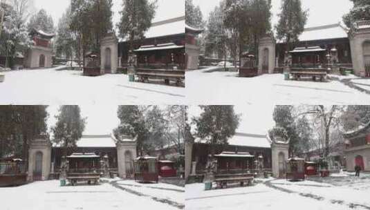 护国兴教寺雪景 寺院  唐三藏寺院高清在线视频素材下载