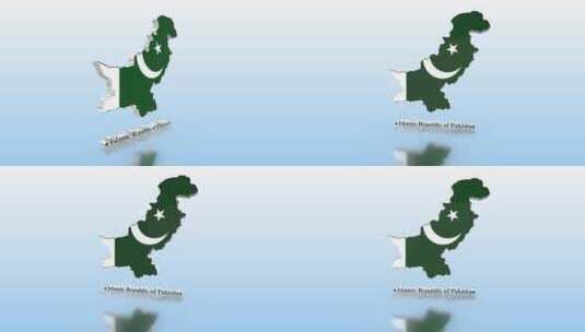 巴基斯坦国旗地图高清在线视频素材下载