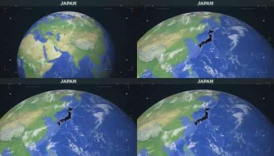 日本地图来自地球高清在线视频素材下载