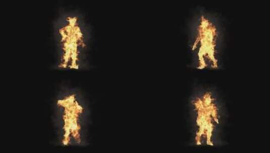 43人物火烟雾燃烧跳舞4K高清在线视频素材下载