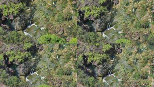 航拍贵州黄果树瀑布瀑布河流蓝天白云景区高清在线视频素材下载