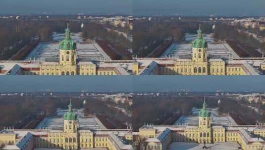德国柏林夏洛滕堡宫鸟瞰图。高清在线视频素材下载
